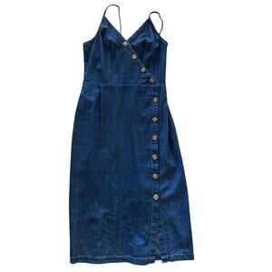 Universal Thread Midi Denim Spaghetti Strap Dress Size Small